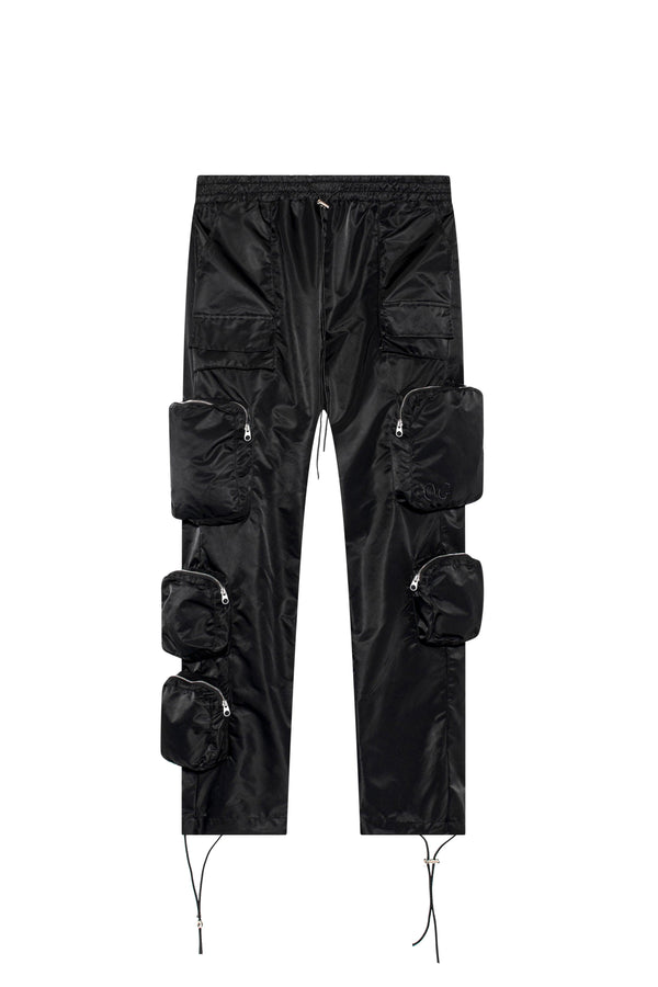 5 Pocket Nylon Cargo Pants Black | Oceans Gallery