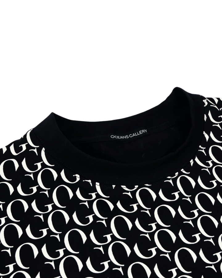All-Over Logo T-Shirt Black | Oceans Gallery